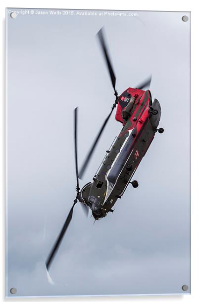 RAF Chinook pointing down Acrylic by Jason Wells