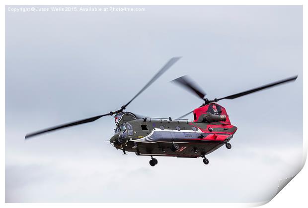 RAF Chinook in anniversary colours Print by Jason Wells