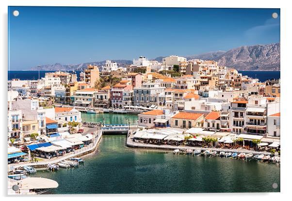 Agios Nikolaos Harbour Acrylic by Antony McAulay