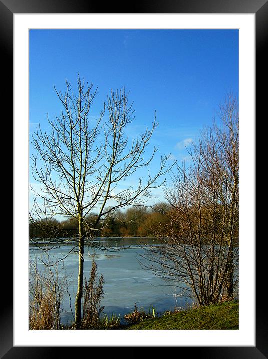Frozen Lake Framed Mounted Print by Chris Day