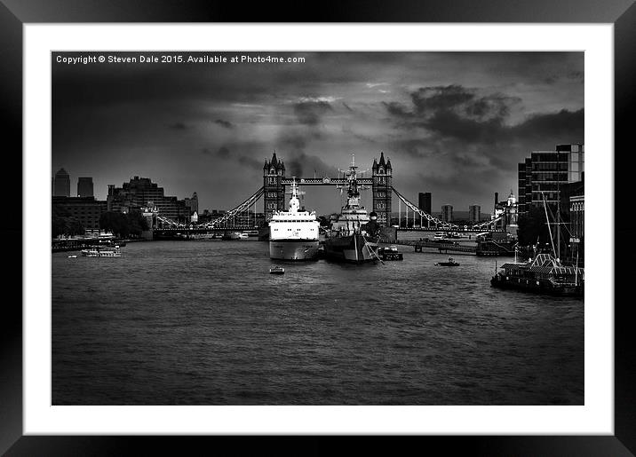  Moody River Thames Framed Mounted Print by Steven Dale