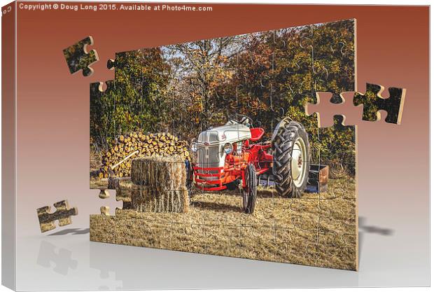 Old Ford Tractor Puzzle Canvas Print by Doug Long