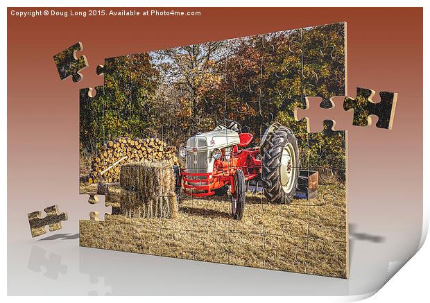 Old Ford Tractor Puzzle Print by Doug Long