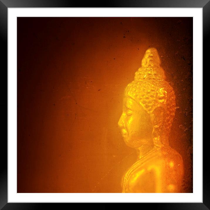 Thai Buddha in orange tones  Framed Mounted Print by Julian Bound