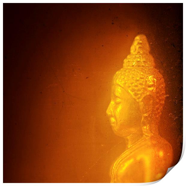 Thai Buddha in orange tones  Print by Julian Bound