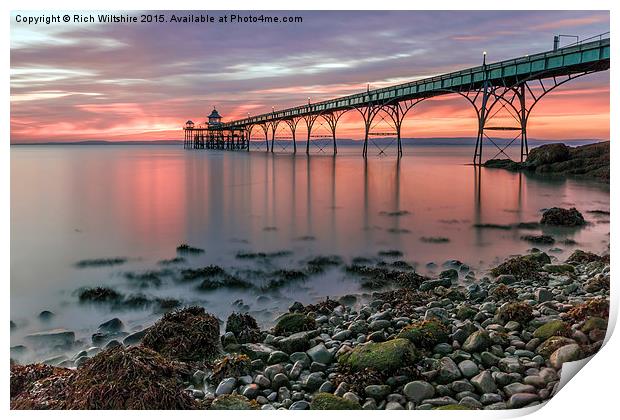  Sunset Clevedon Pier Print by Rich Wiltshire