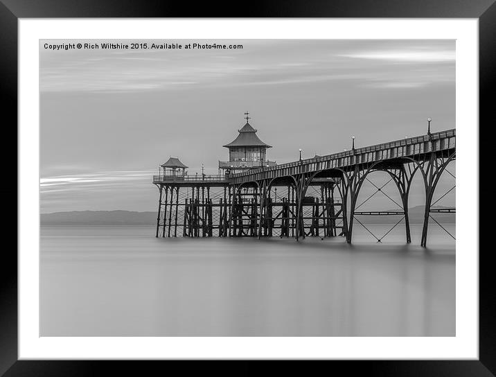  Clevedon Pier Black & White Framed Mounted Print by Rich Wiltshire