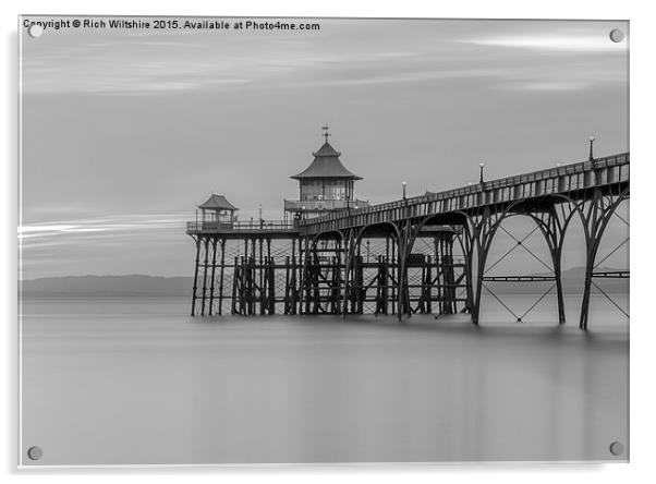  Clevedon Pier Black & White Acrylic by Rich Wiltshire