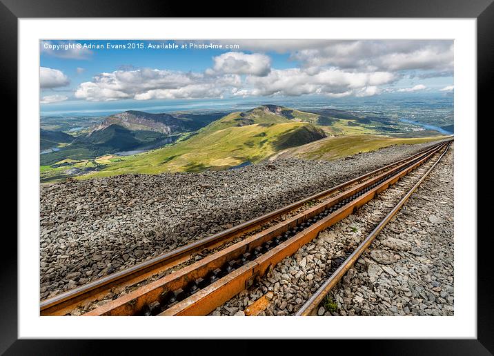 Snowdon Mountain Railway Llanberis Framed Mounted Print by Adrian Evans