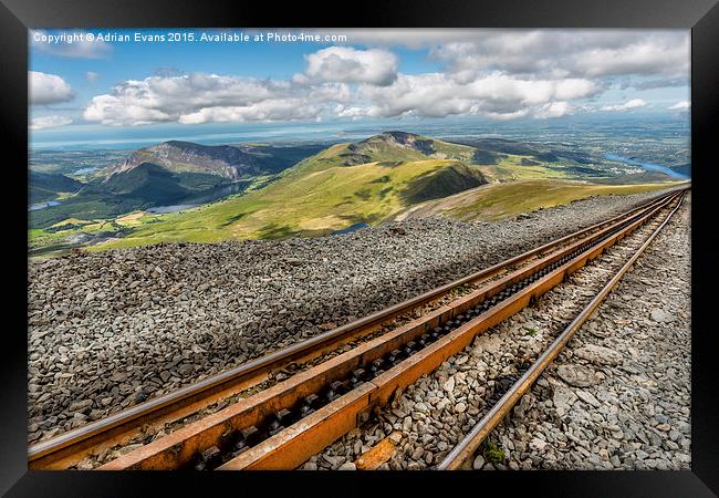 Snowdon Mountain Railway Llanberis Framed Print by Adrian Evans