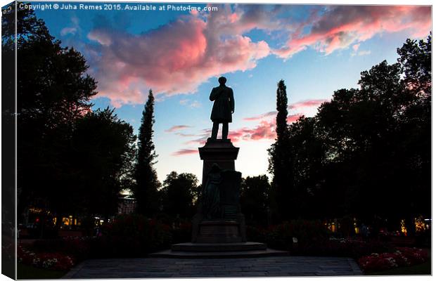 Statue on Twilight Canvas Print by Juha Remes