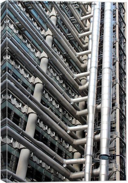  The Lloyd's Building, London Canvas Print by Rebecca Giles