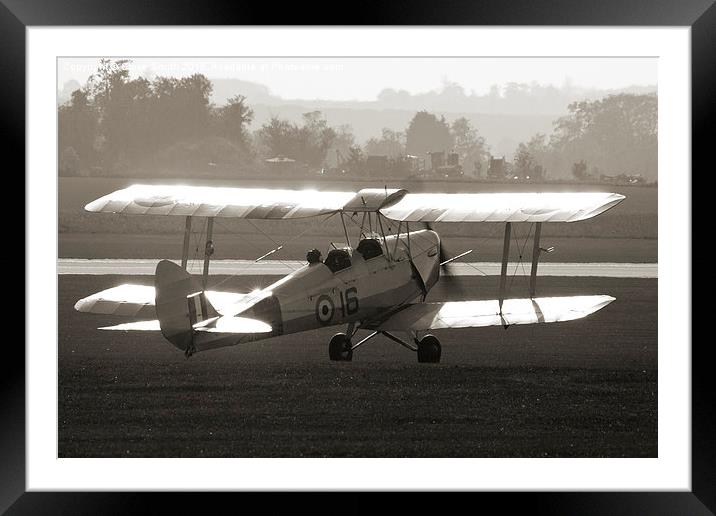 Tiger Moth Taxi Framed Mounted Print by Steve Smith