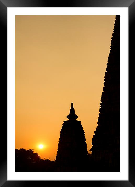  Mahabodhi_Temple, India Framed Mounted Print by Julian Bound