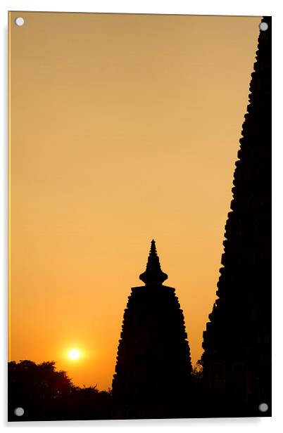  Mahabodhi_Temple, India Acrylic by Julian Bound
