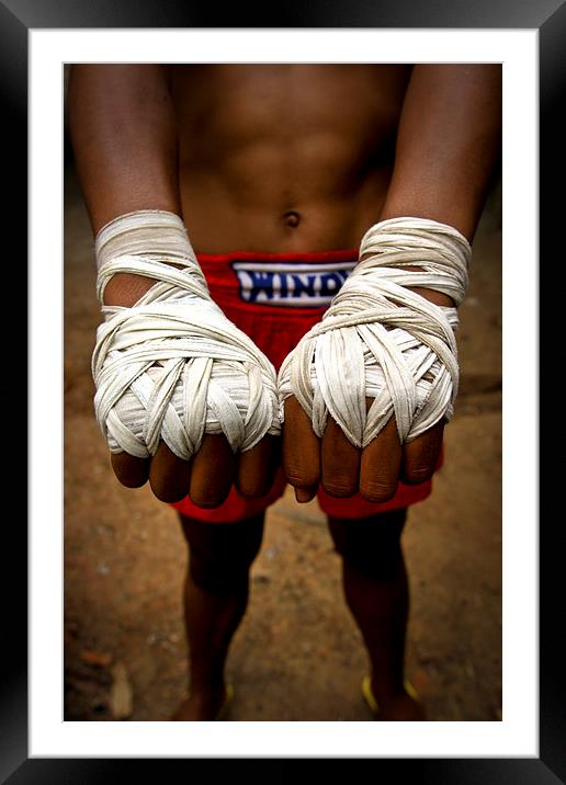 Thai boxer, Thailand Framed Mounted Print by Julian Bound