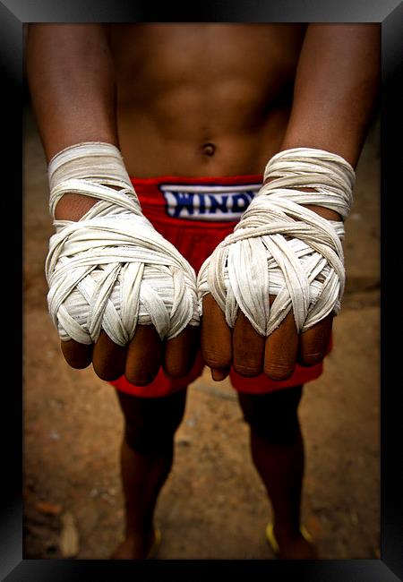  Thai boxer, Thailand Framed Print by Julian Bound