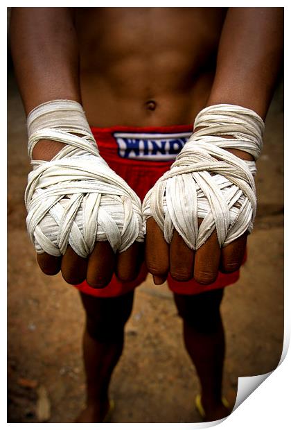  Thai boxer, Thailand Print by Julian Bound