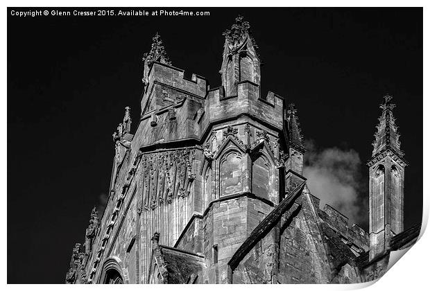  Exeter cathedral Print by Glenn Cresser