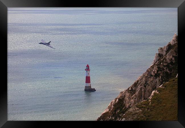  Vulcan XH558 at Beachy Head Framed Print by Oxon Images
