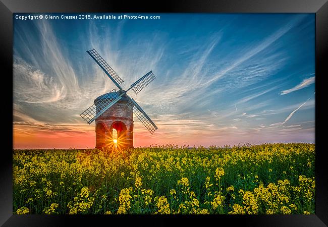  Sunburst at Chesterton windmill Framed Print by Glenn Cresser