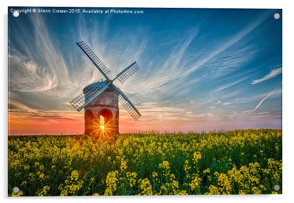 Sunburst at Chesterton windmill Acrylic by Glenn Cresser