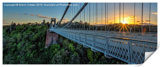  Clifton suspension bridge, Bristol Print by Glenn Cresser