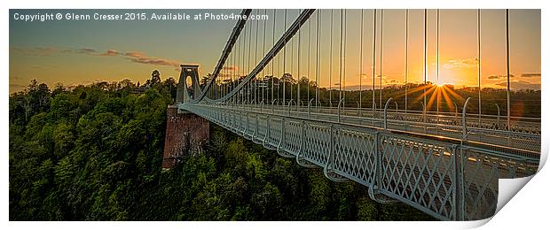  Clifton suspension bridge, Bristol Print by Glenn Cresser
