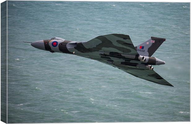  Vulcan Bomber passing Beachy Head Canvas Print by Oxon Images