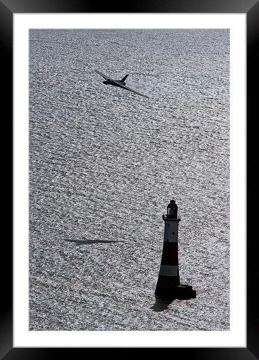 XH558 Over The Lighthouse Framed Mounted Print by J Biggadike