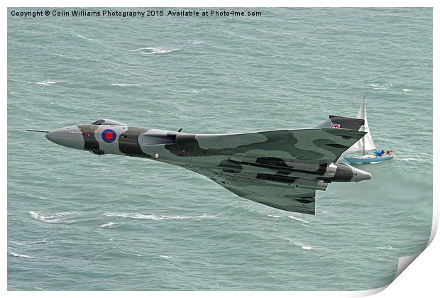   Vulcan XH558 from Beachy Head 3 Print by Colin Williams Photography
