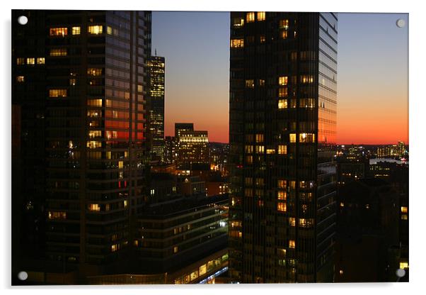 Boston Sunset Acrylic by Chris Turner