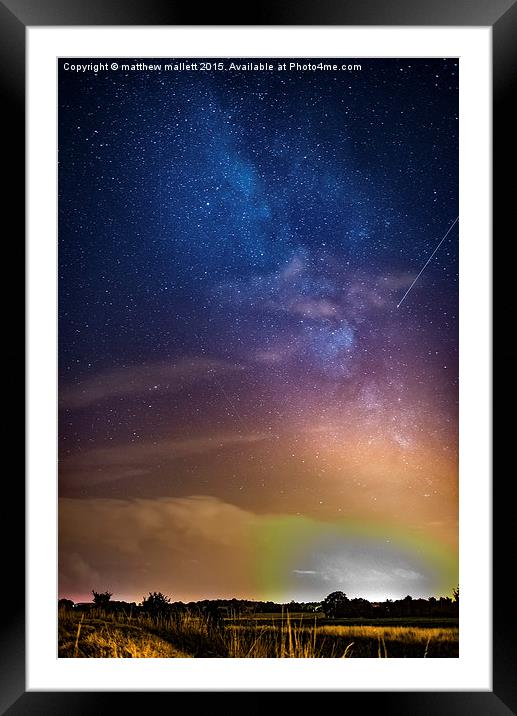  Milky Way And Shooting Star Collision Course Framed Mounted Print by matthew  mallett