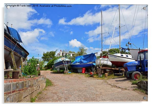  Heswall Beach, UK, The Boatyard Acrylic by Frank Irwin