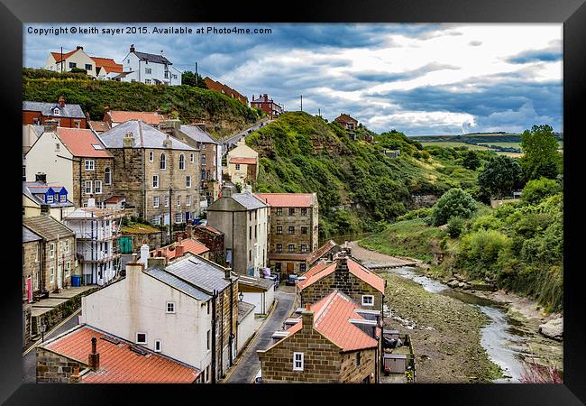  Staithes Up Stream Framed Print by keith sayer