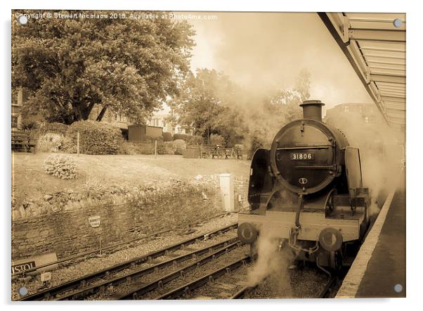 Swanage Steam Railway Acrylic by Stewart Nicolaou