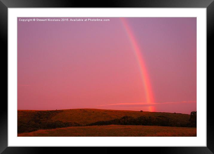 Rainbow Over East Creech Farm Framed Mounted Print by Stewart Nicolaou
