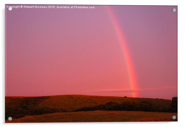 Rainbow Over East Creech Farm Acrylic by Stewart Nicolaou