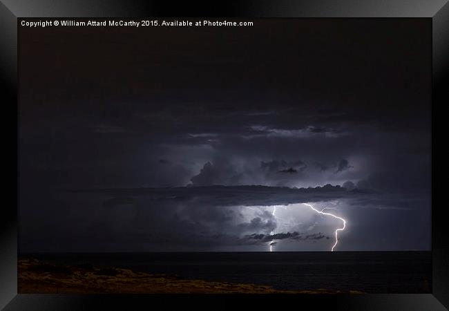 Lightning and Clouds Framed Print by William AttardMcCarthy
