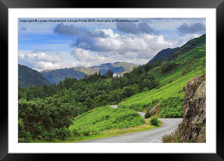 Borrowdale from the road north of Grange, Lake Dis Framed Mounted Print by Louise Heusinkveld