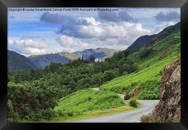 Borrowdale from the road north of Grange, Lake Dis Framed Print by Louise Heusinkveld