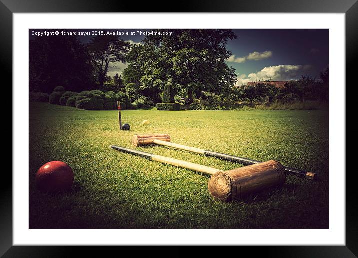  Quintessetialy Croquet Framed Mounted Print by richard sayer