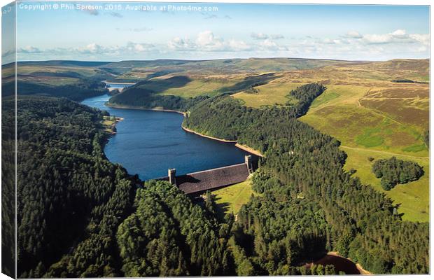  Derwent Reservoir from the air Canvas Print by Phil Sproson