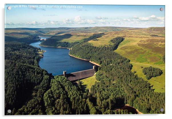  Derwent Reservoir from the air Acrylic by Phil Sproson