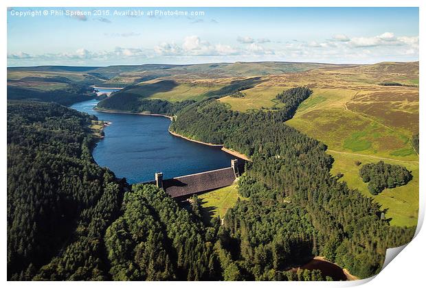  Derwent Reservoir from the air Print by Phil Sproson