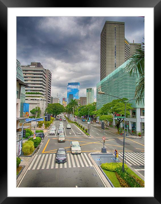 Makati High Street Framed Mounted Print by Clive Eariss