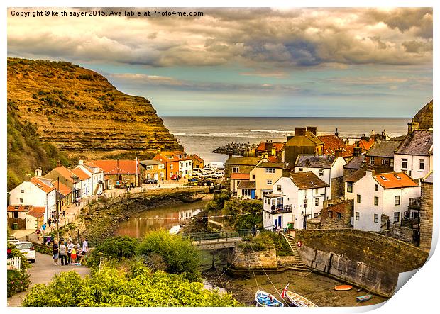  Staithes the popular view Print by keith sayer