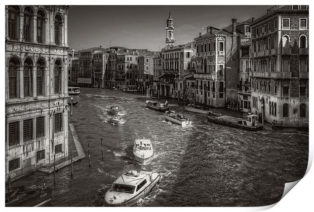 Looking North on the Grand Canal - B&W Print by Tom Gomez