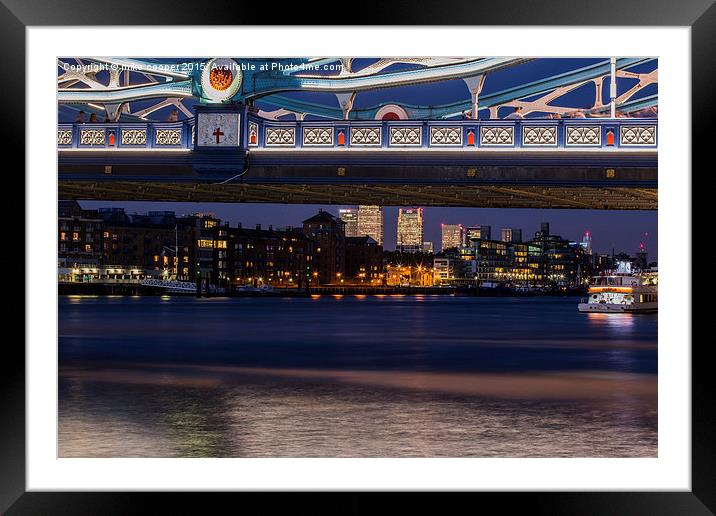  tower bridge ,Canary wharf Framed Mounted Print by mike cooper