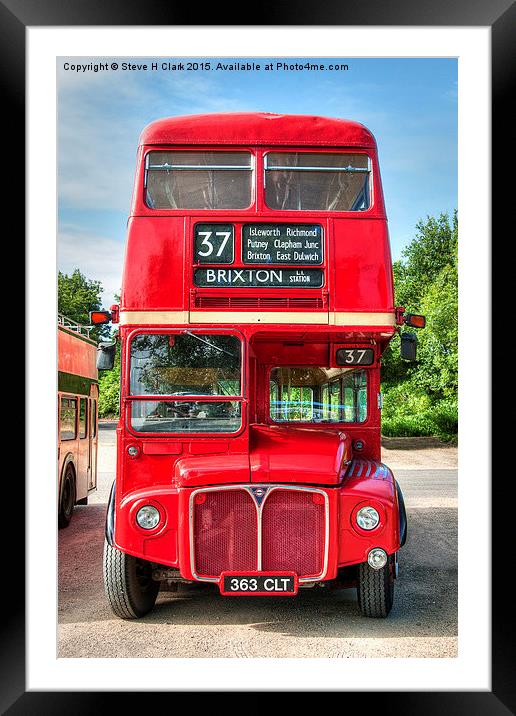 London Red Bus - Routemaster RM1363 Framed Mounted Print by Steve H Clark